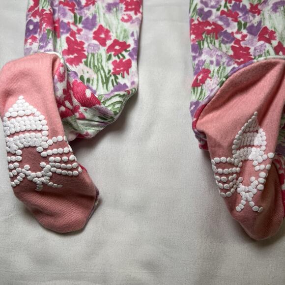Burts Bees Sleep & Play Pajamas Baby Size 3-6 Months Flower Print Footed New NWT - Picture 8 of 9